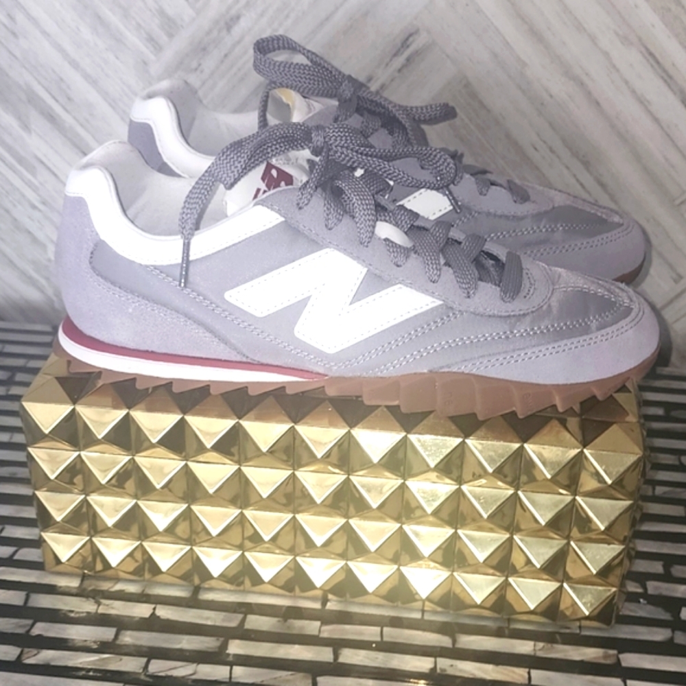 New Balance Gray and White Athletic Shoes